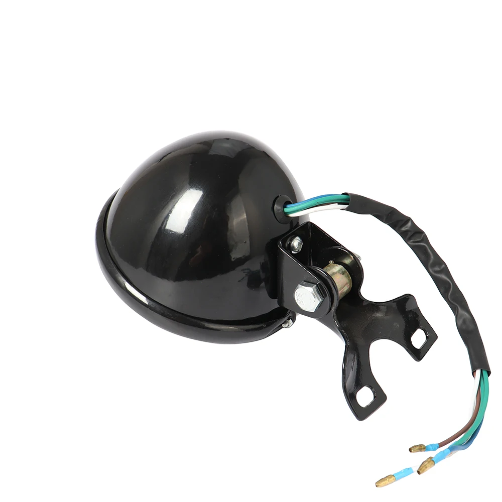 For Honda Harley Suzuki Kawasaki Retro Metal Universal Motorcycle Headlight Round with Holder Electroplate