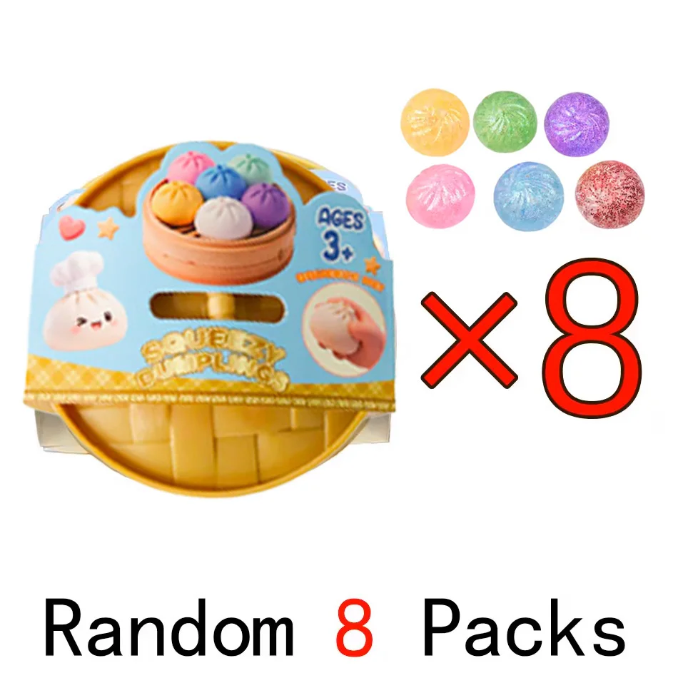 Glitter Dumpling Squishy Toy with Steamer Box - Stress & Anxiety Relief