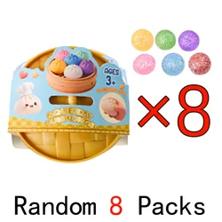 Glitter Dumpling Squishy Toy with Steamer Box - Stress & Anxiety Relief (Random 8 Packs)