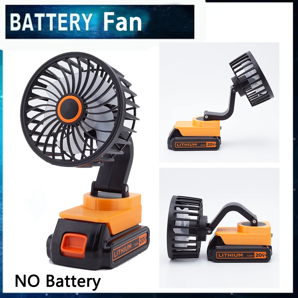 Portable Workshop Jobsite Fan For BLACK+DECKER 20V Lithium Battery Li-Ion Bare Tool Cordless Fan(Battery not included) 2 in 1 jobsite cordless blower