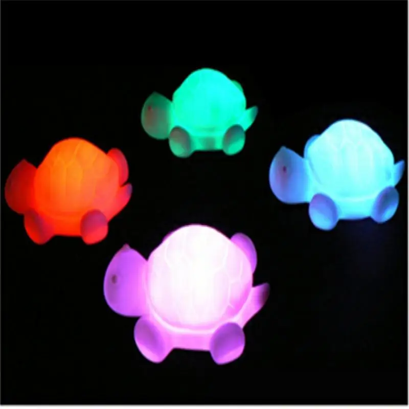 

Mini Night Light Cute Tortoise Party Lamp Props Seven-color Creativity Portable Lighting Led Baby Night Light Plastic Enamel