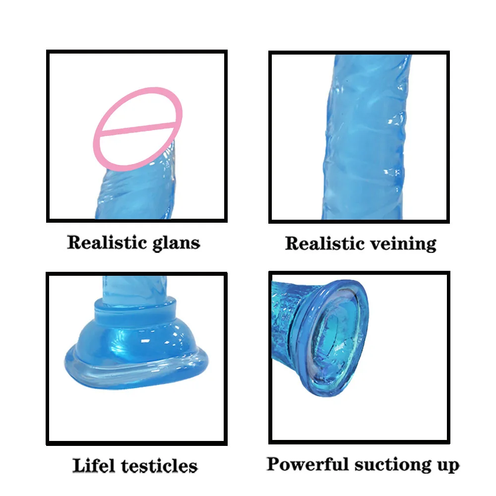 Vagina G Spot Massager Anal Plug Soft TPE Female Masturbator Realistic Penis Sex Toys For Women Men Animal Dildos Transparent