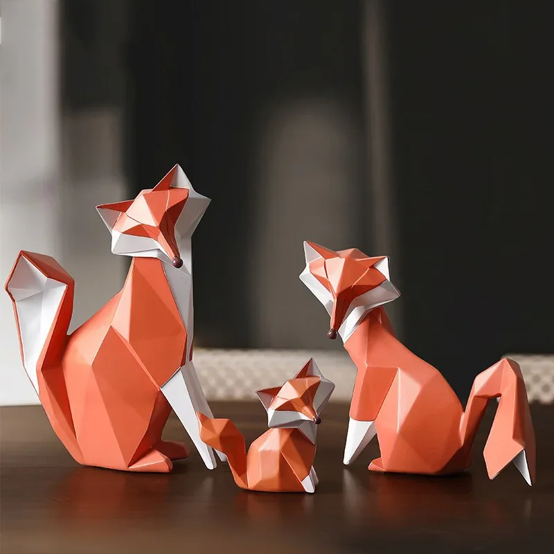 

Modern minimalist fox animal ornaments, light luxury resin living room, TV cabinet, wine foyer, desktop, home soft decoration