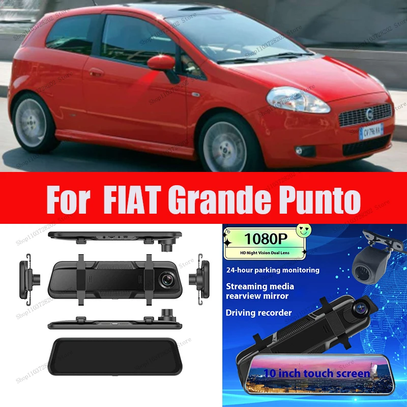 

For Grande Punto 4K WIFI GPS Car Dvr Mirror Dash CamDual Lens Dashcam Drive Recorder Stream RearView Mirror IPS Screen Camera