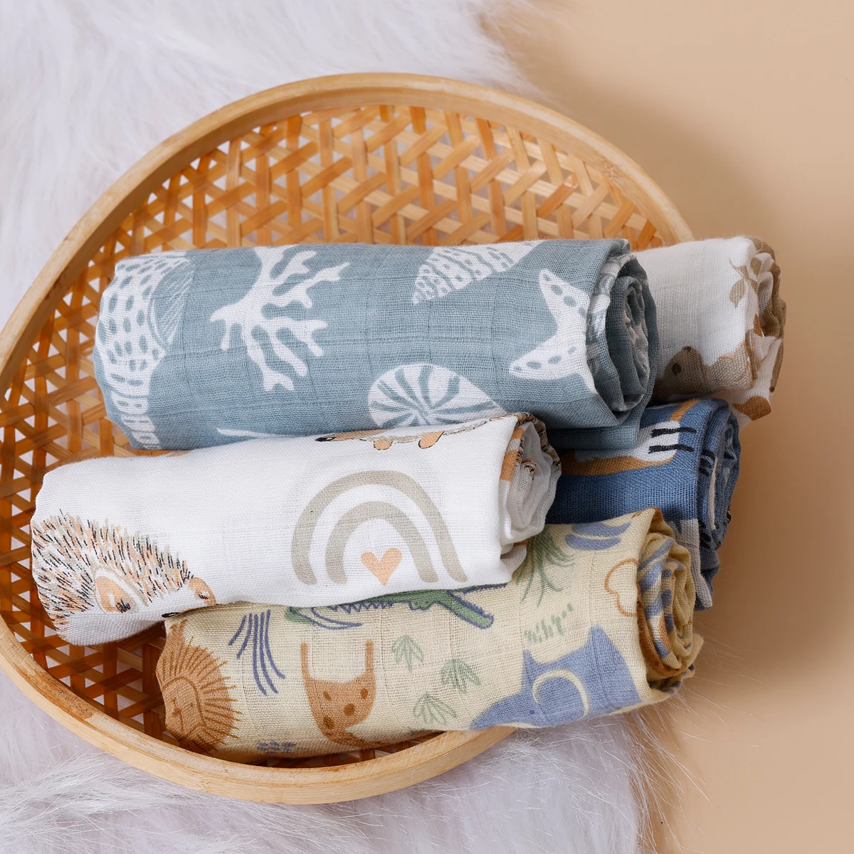 5-Pack Muslin Swaddle Cloths 6