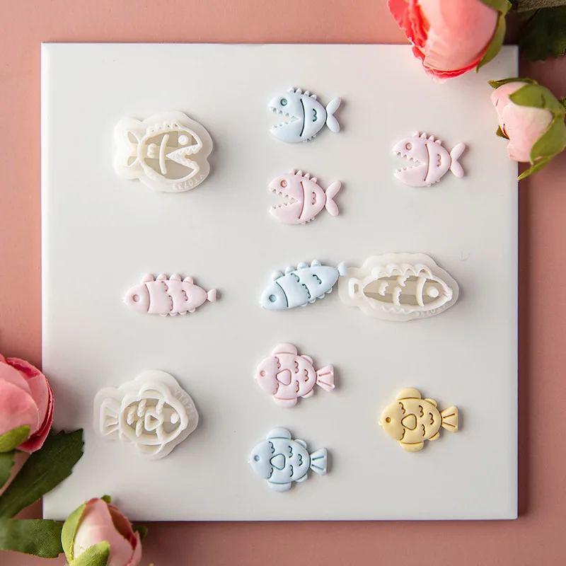 Polymer Clay Cutter Ocean Series Earring Cutters Cartoon Underwater World Clay Modeling DIY Earrings Pendant Jewelry Cutting Die Hand Tools