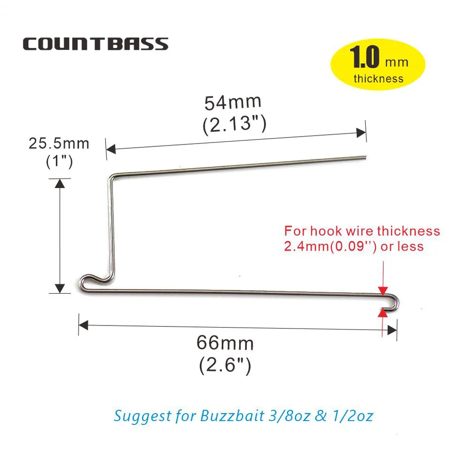 Buzz Spin Wire Forms 50 Pack - 1/8, 1/4, 3/8, 1/2 Oz For DIY Fishing Lures