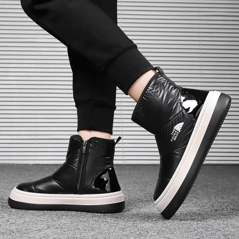 

Mens Winter Waterproof Walking Camping Shoes Luxuxy Super Warm Plush Outdoor Snow Boots Comfortable Casual Sneaker Shoes for Men