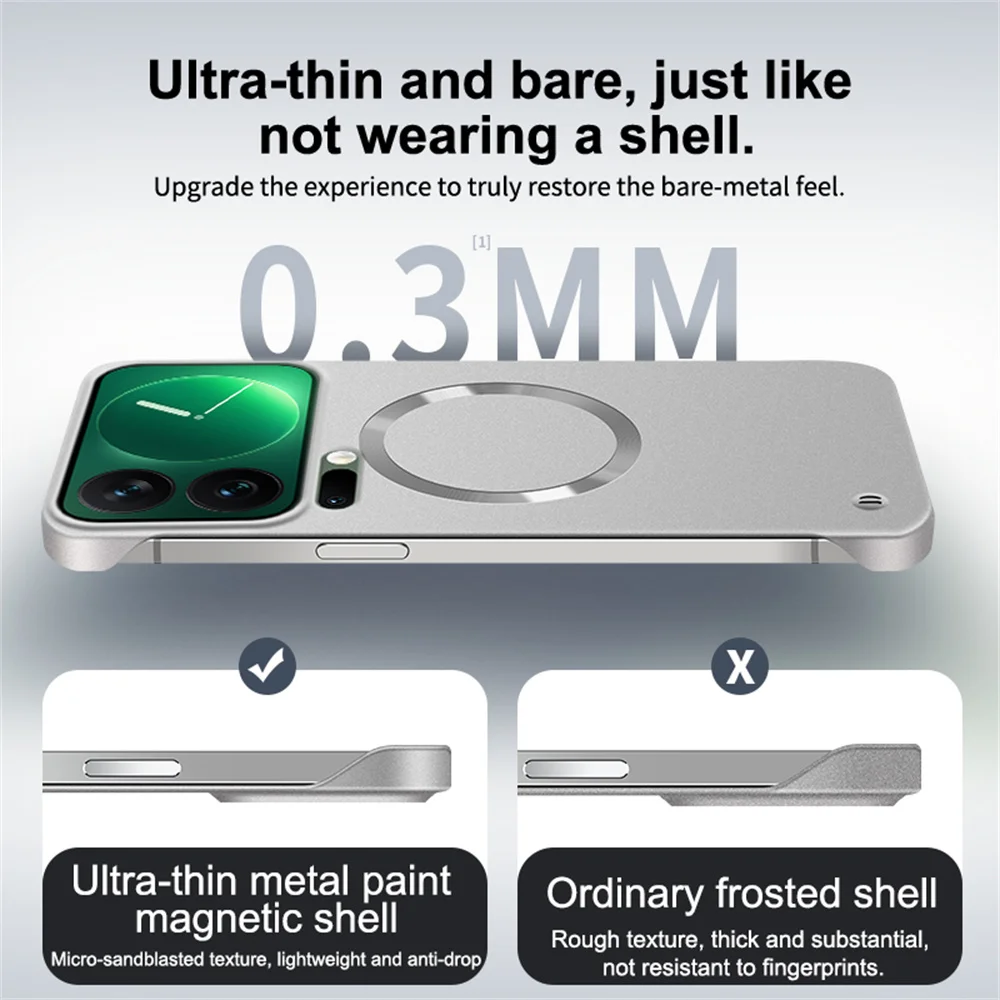 Luxury Plating Metallic Frameless Magnetic Phone Case - Ultra-thin Cover