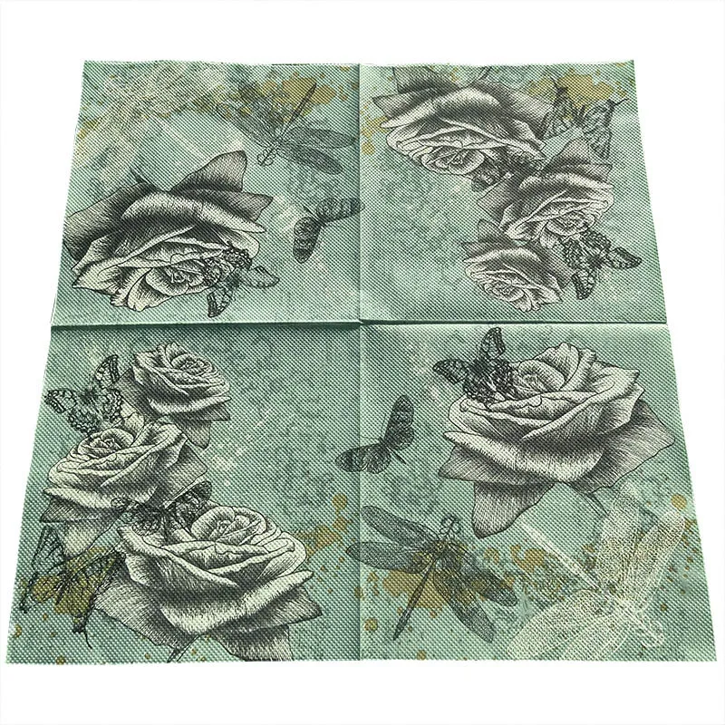 20Pcs/Pack Disposable Napkins Vintage Butterfly Paper Tissues for Party Tableware Wedding Xmas Festival Supplies