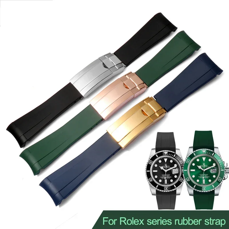 Per Cinturino In Gomma Rolex Maschio Ditongna Green Water Ghost Diver Cinturino In Silicone Verde 20/21Mm