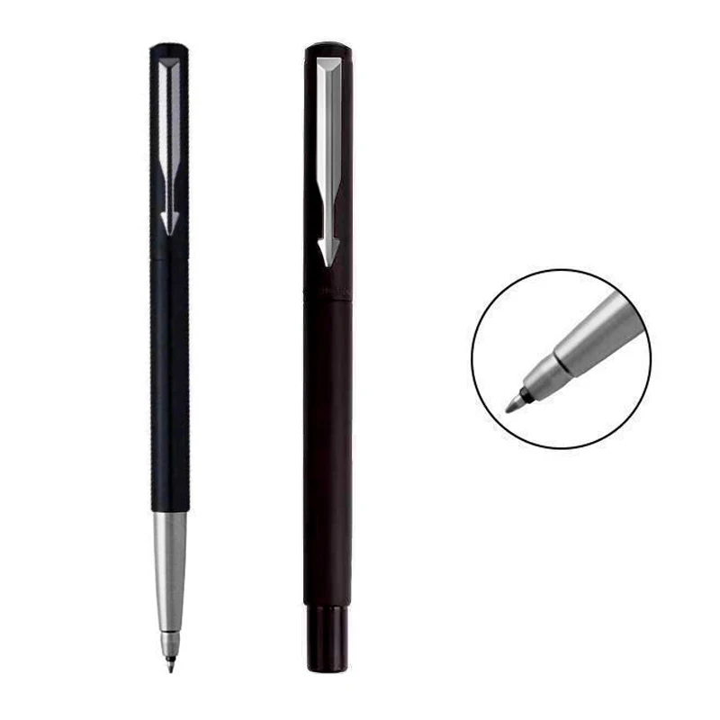 금속 실버 벡터 롤러 볼 펜 0.5mm 펜촉 매트 블랙 펜 비즈니스 선물 쓰기 비즈니스 사무실 서명 볼펜