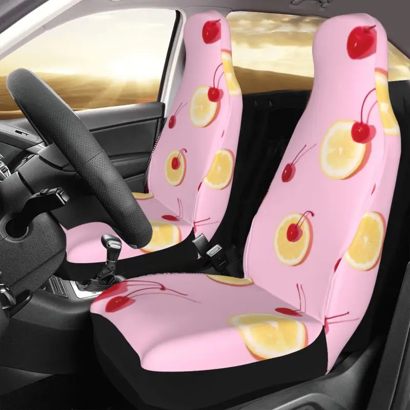 Coprisedili per auto rosa fragole set di 2 Accessori interni per auto