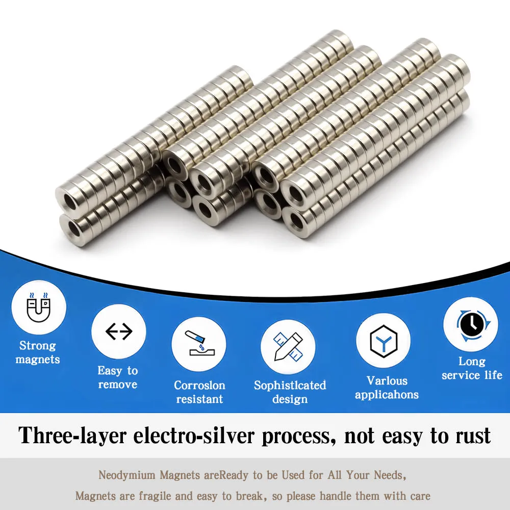 8x3-3mm Super Leistungsstarke Runde Mit Löchern Magnet Neodym Magnet NdfeB N35 Starke Permanent Magnetische imanes Kühlschrank magnet – Detail 4