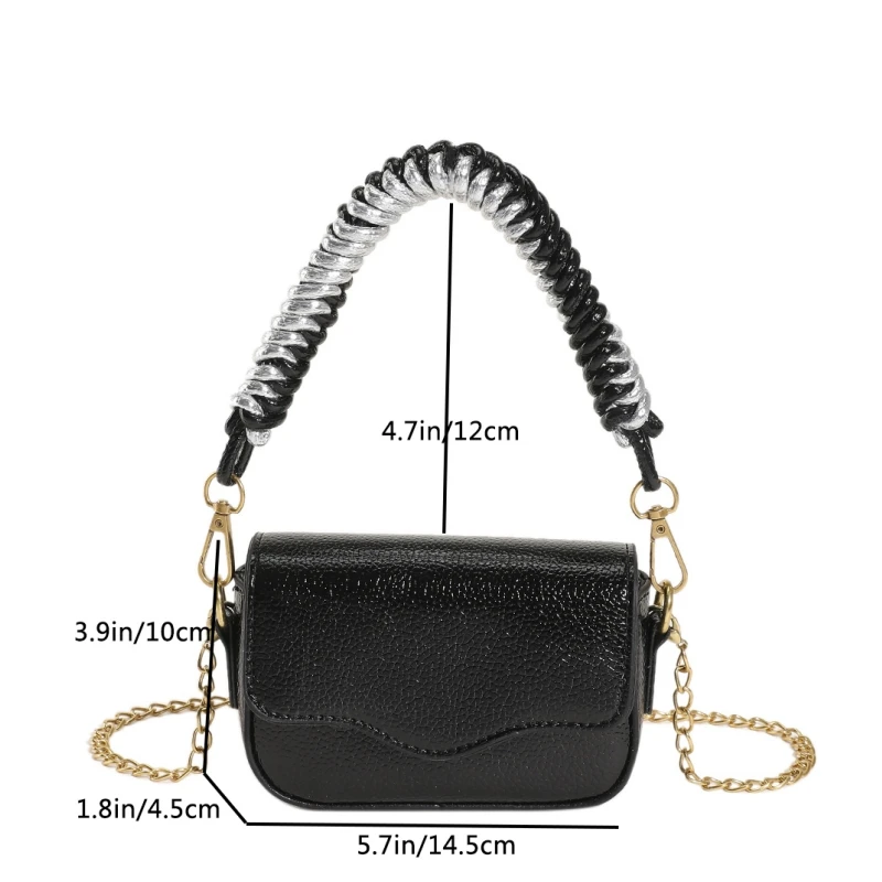 Summer Candy Color Mini Bag for Women 2023 Design Lychee Pattern Twist  Braided Handle Shoulder Bag Female Messenger Square Bag