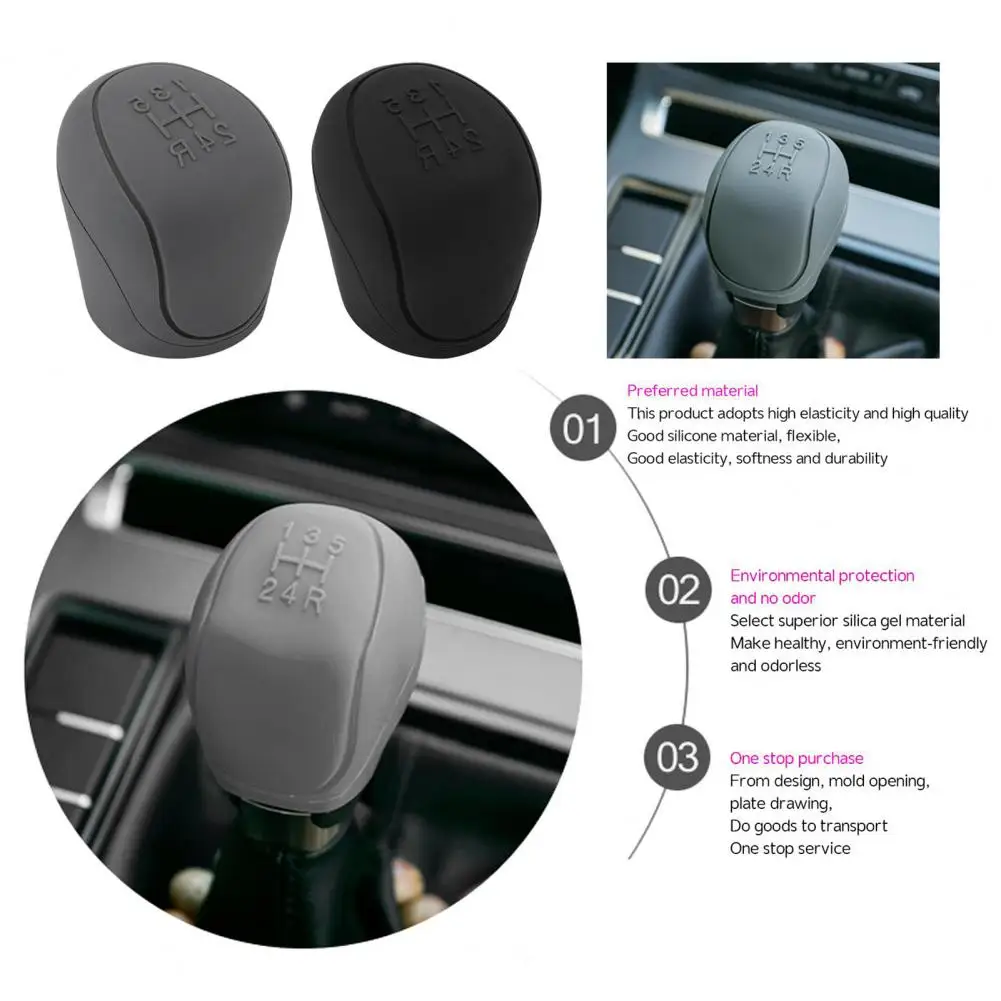 Hand Brake Cover Gear Head Cover Brake Handle Cover Premium Portable Shift Knob Cover Silicone Car Gear Head Shift Knob
