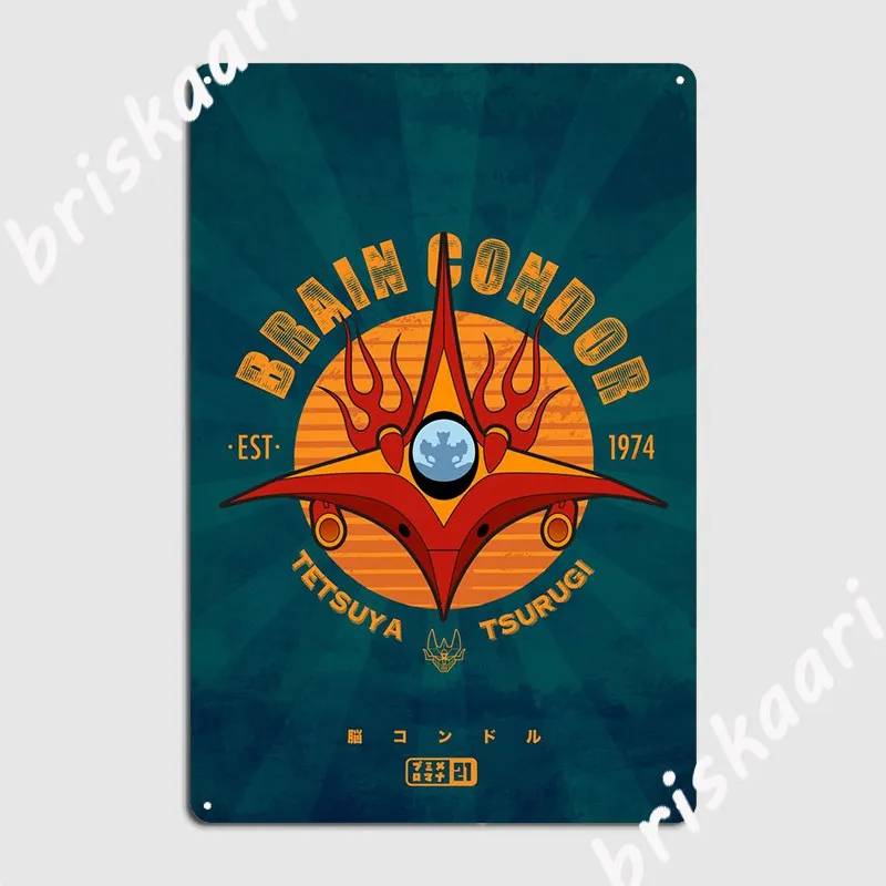 Brain Condor Metal Sign Design Murale Club Poster In Latta Poster