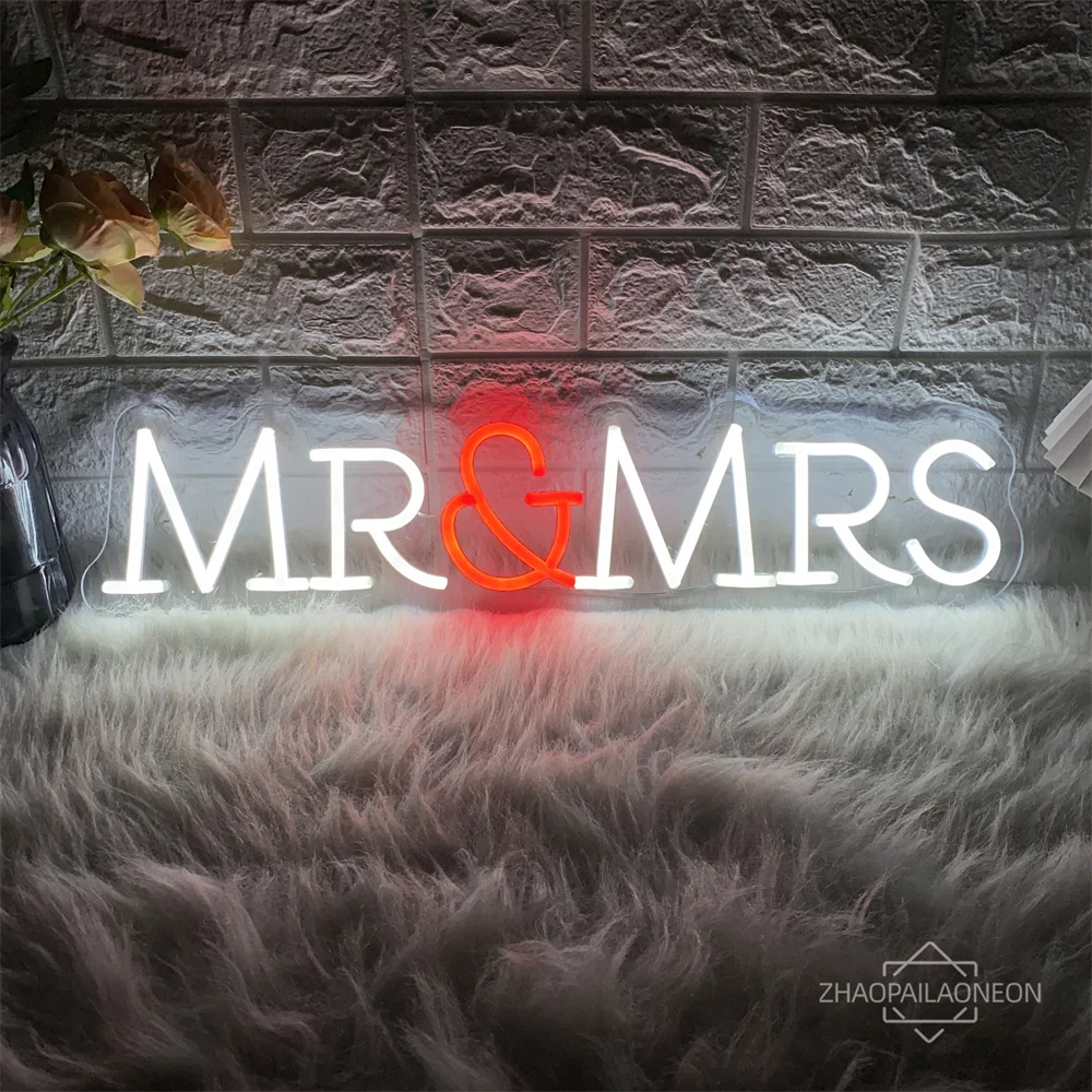 

Дневной неоновый стеклянный знак Mr mr, свадебное украшение на день рождения, неоновые светильники с USB, Свадебная вечеринка, комната, Настенный декор, ночные светильники, вывеска