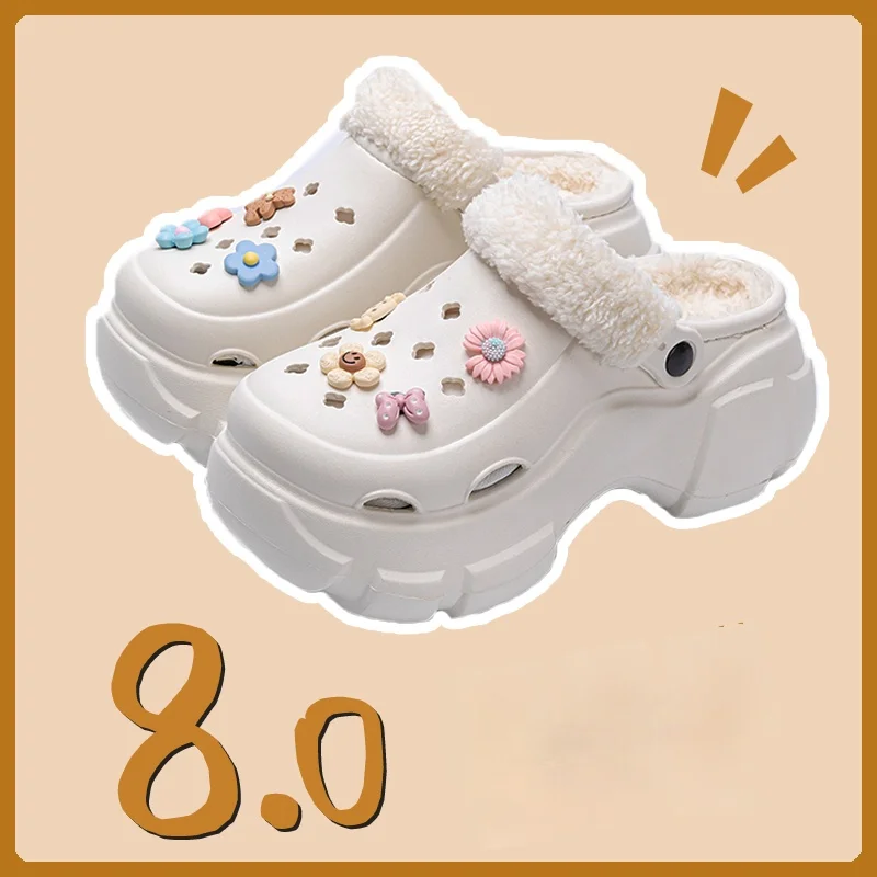 FleeceLinedCottonPorousShoesforWomenAutumnandWinterLiner