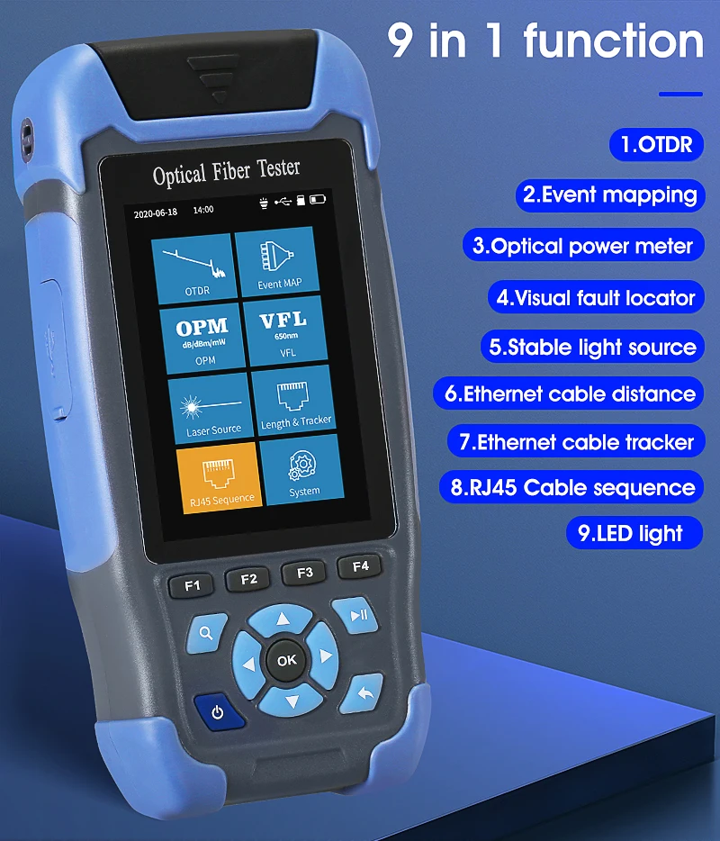 AUA900D/900A 60KM OTDR Fiber Optic Cable Tester Multi-functional Optical Time Do