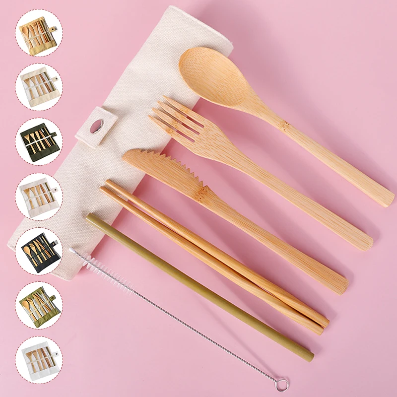 Bamboo Cutlery Set Travel Cutlery Set Eco Friendly Flatware Set Knife