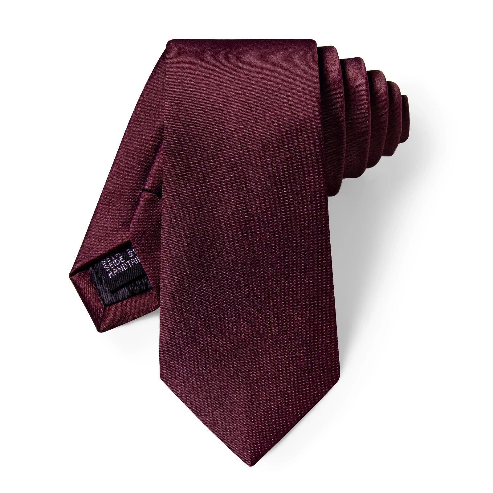 YourTies 6 CM Slim Men's Business Burgundy Solid Necktie Handkerchief Wedding Satin Silk Tie for Man Party corbatas para hombre