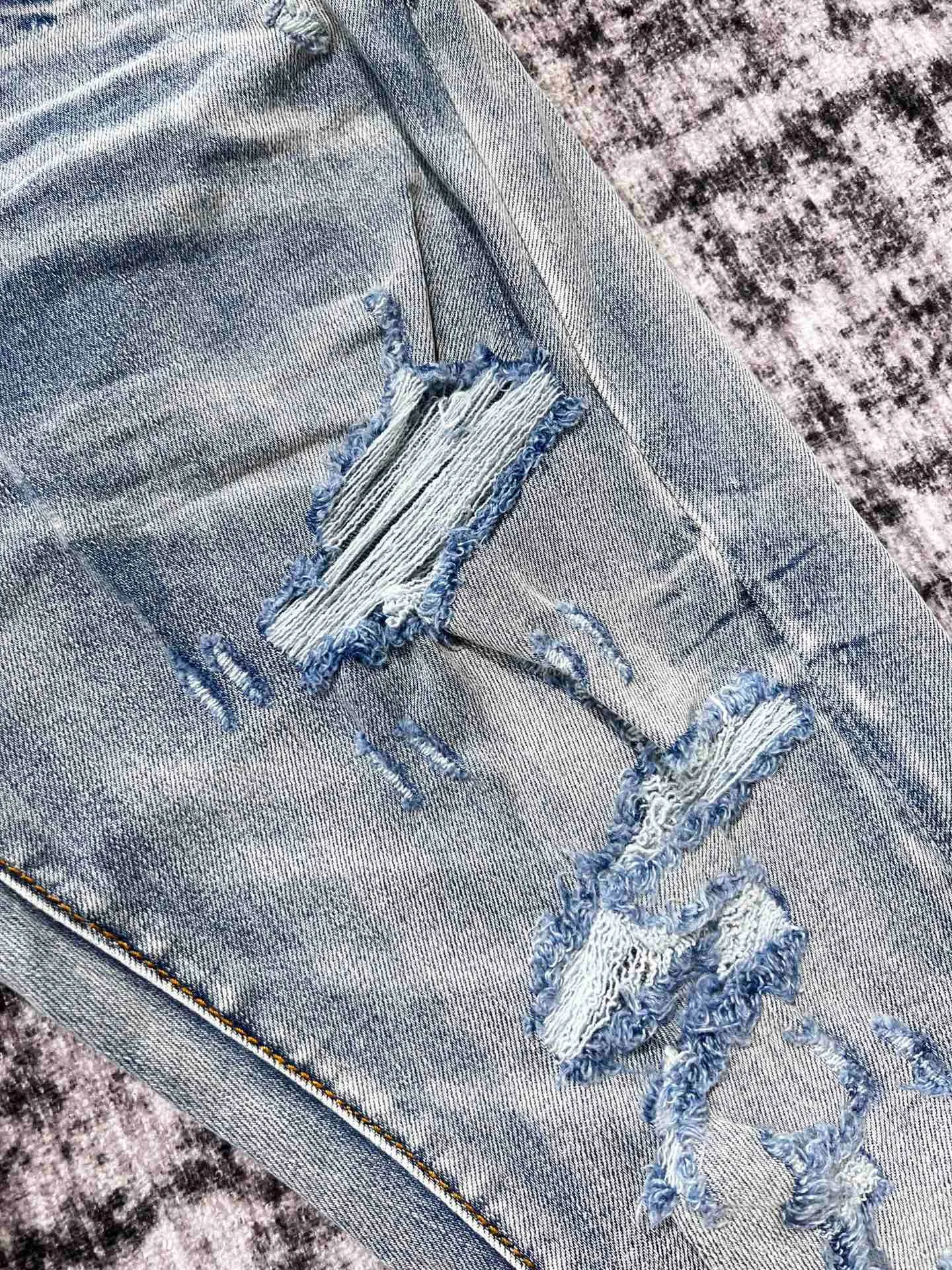 discounted Men bandana flame distressed blue jean 4