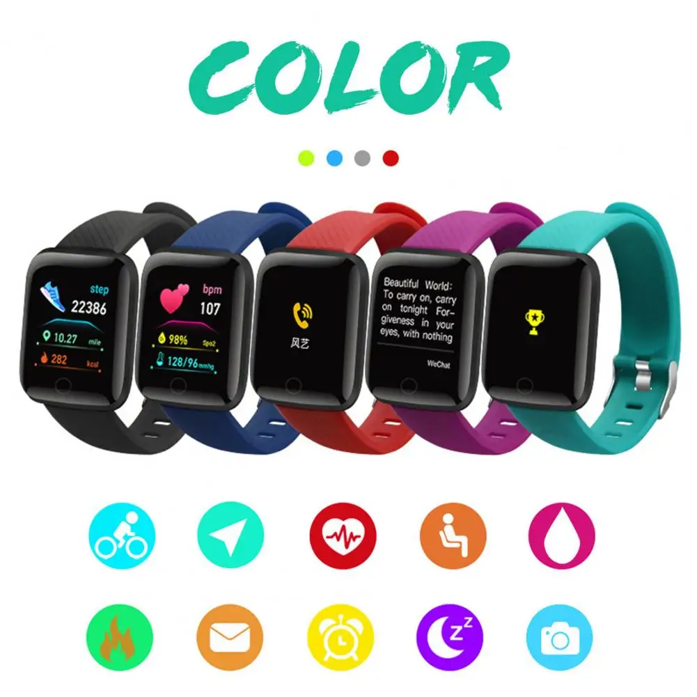 Smart Watch Smart Bracelet Smart Band Men Women Smart Watch Blood Pressure Heart Rate Monitor Fitness Tracker 116Plus Bracelet Watch D13 Wristwatch
