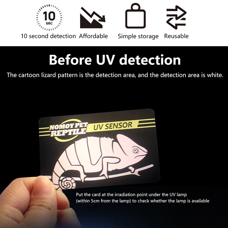Reptile UVB Light Lamp Bulb Test Card UV Tests Paper Tester Meter Pet Supplies Turtle Ultraviolet Test Tool 1PC