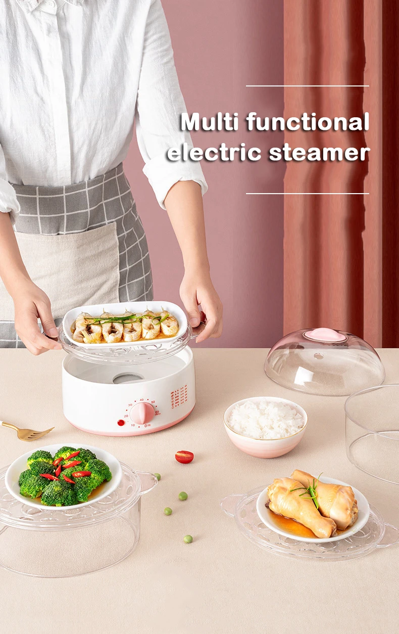 Description Picture 2 of itemDMWD Household Electric Food Steamer 2L Mini Egg Boiler With Timer Knob Auto Shut-off Food Warmer 2/3 Layers Cooking Tools