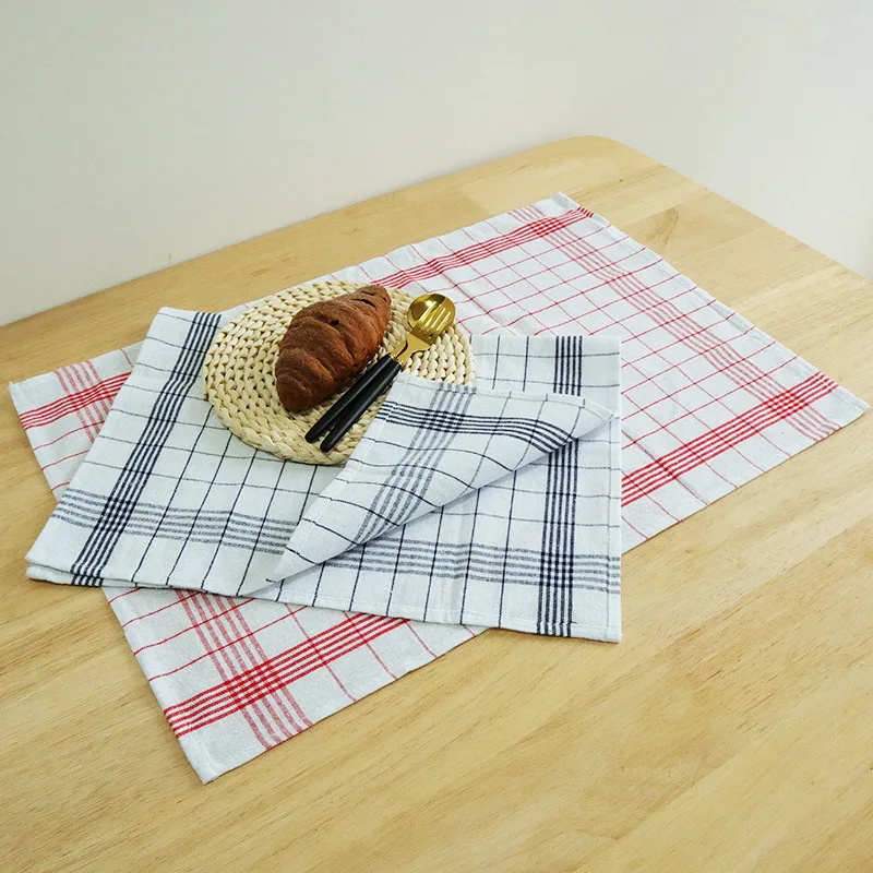 Cotton Napkins Nordic Style Cotton Linen Fabric Home Kitchen Cloth Napkin Meal Mat Tea Towel Kitchen Towel Restaurant Supplies Cloth Napkins