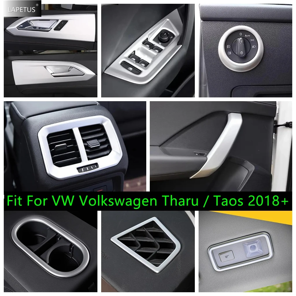 

Matte Air AC / Glass Lift / Water Cup / Lamp Control Panel Cover Trim For VW Volkswagen Tharu / Taos 2018 - 2023 Car Accessories