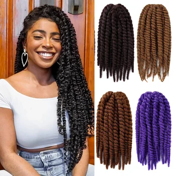 12 Inch Spring Twist Ombre Colors Butterfly locs Crochet Braids Braiding Hair Extensions Synthetic Twist Hair (16 Strands/Pack) 1