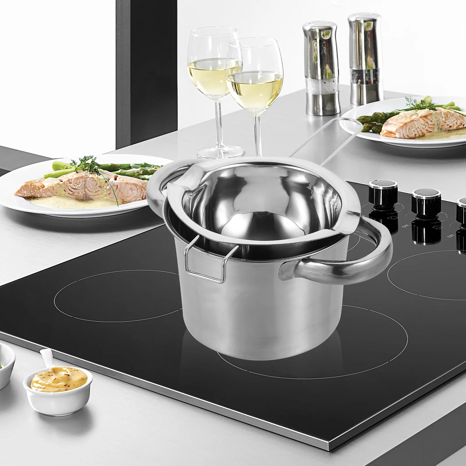 Chocolate Melting Pot Cheese Double Layer Water Heating Stainless Steel Butter Boiler