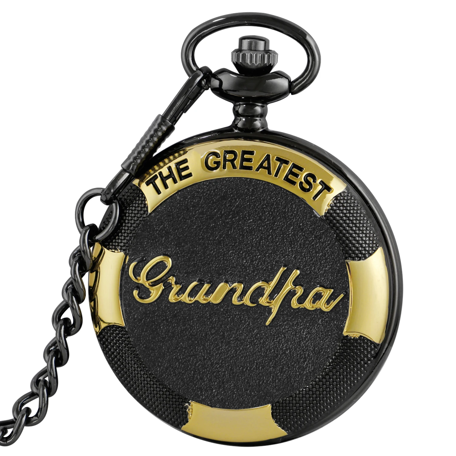 

Gold Black Quartz Pocket Watch Roman Numerals Pop Jewelry Unisex Necklace Pendant Clock Man Woman Gift for Greatest Grandpa