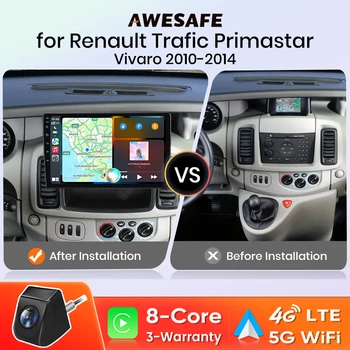 Radio para Auto AWESAFE para Renault Trafic, Opel Vivaro, Nissan Primastar 2011-2014, Multimedia, CarPlay Inalámbrico, Android Auto 1