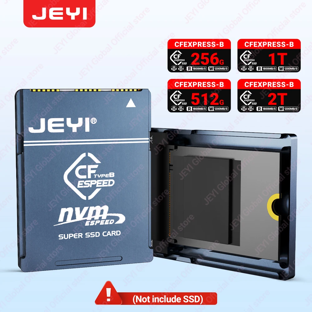 JEYI CF-Express Type-B to NVMe M.2 SSD Adapter, PCIe 4.0 Expansion Memory Card