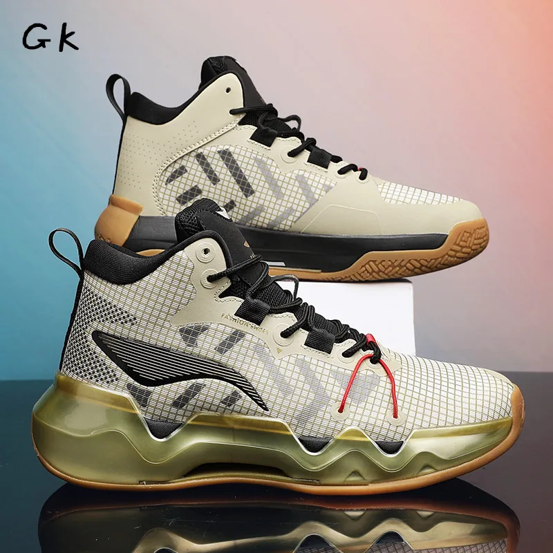 

Men Basketball Shoes Boys Kids Breathable High Top Running Non-Slip Sport Athletic Trainers Workout Fitness Sneakers