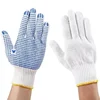 12 Pairs Work Gloves with Anti Slip Grip PVC Dots Safety Cotton Protection for Painter Mechanic Industrial Construction 4