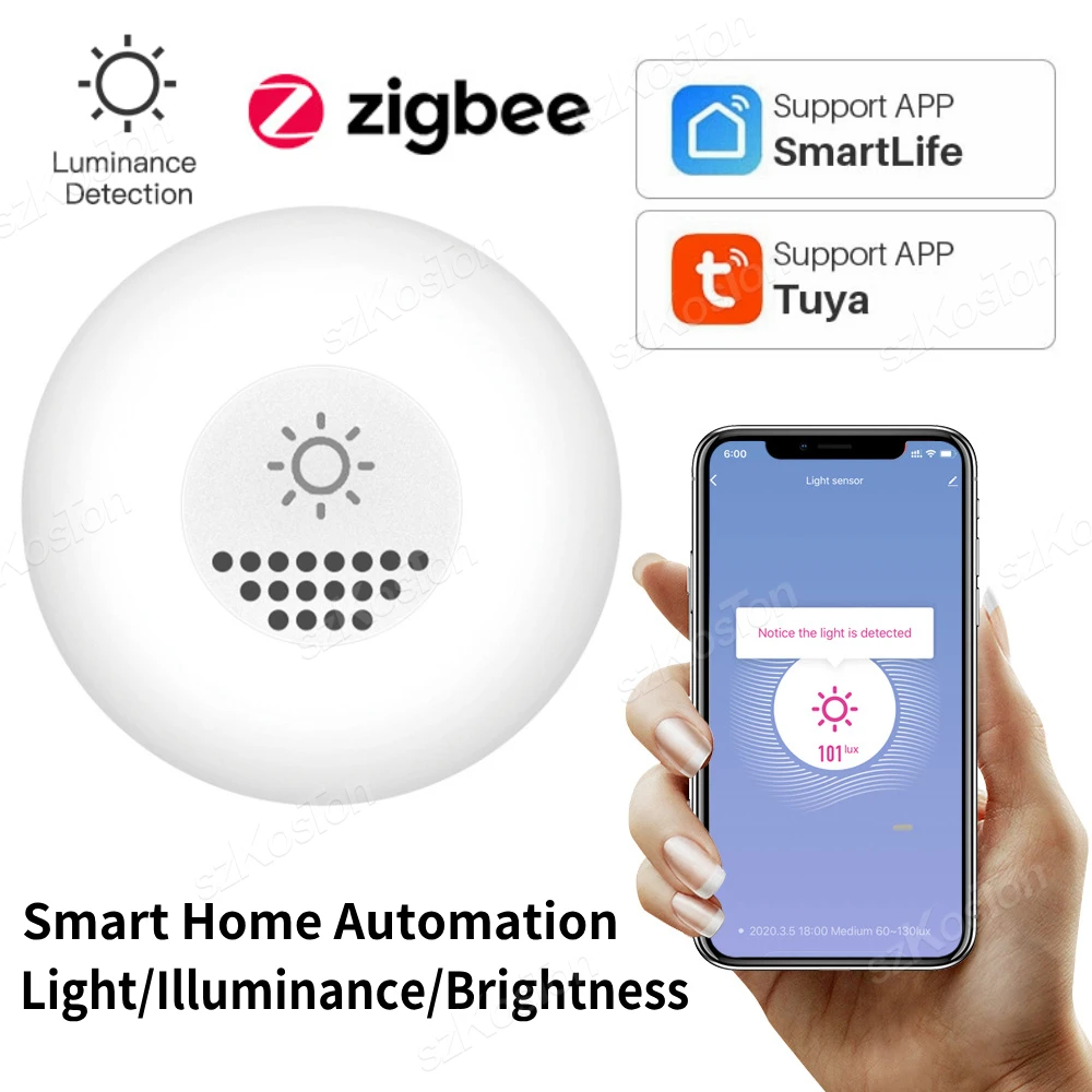 Tuya Zigequation-Capteur de lumière pour maison intelligente, détecteur de luminosité de tournesol, capteur d'éclairage pour la vie intelligente, contrôle de liaison à distance