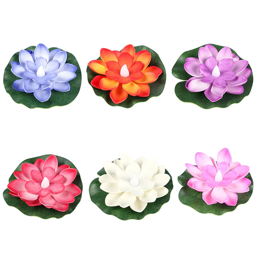 Floating Pool Light Electronic Lotus Floating Lantern Funny Lotus Pool Lamp Decorative River Lantern Wedding Festival Decoration