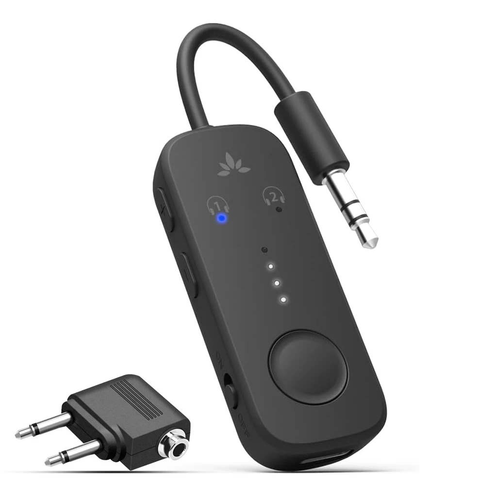 Avantree Relay - Premium Airplane Bluetooth 5.3 Adapter for All Headphones