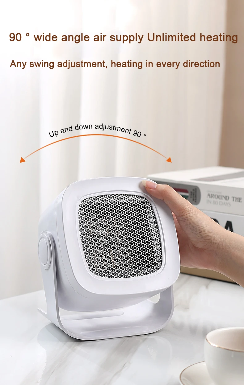 DMWD Electric Heater Mini Portable Desktop Heating Fan Adjustable Air Blower Winter Heating Warm For Home Office 110V/220V 5