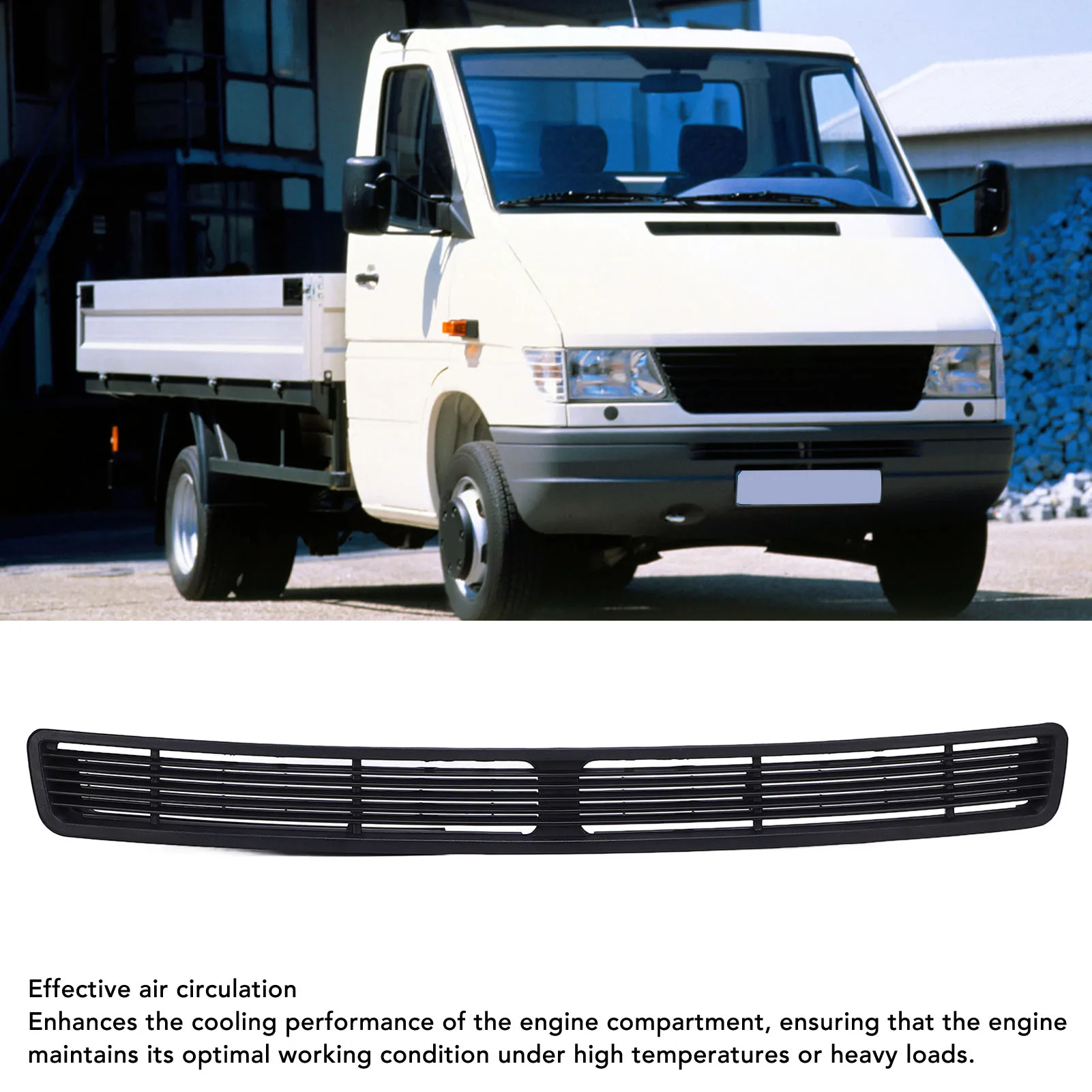 Engine Hood Grille Improved Airflow Long Lasting 9018300218 Replacement for  W901 902 903 904 1995-2002 Radiator Grille