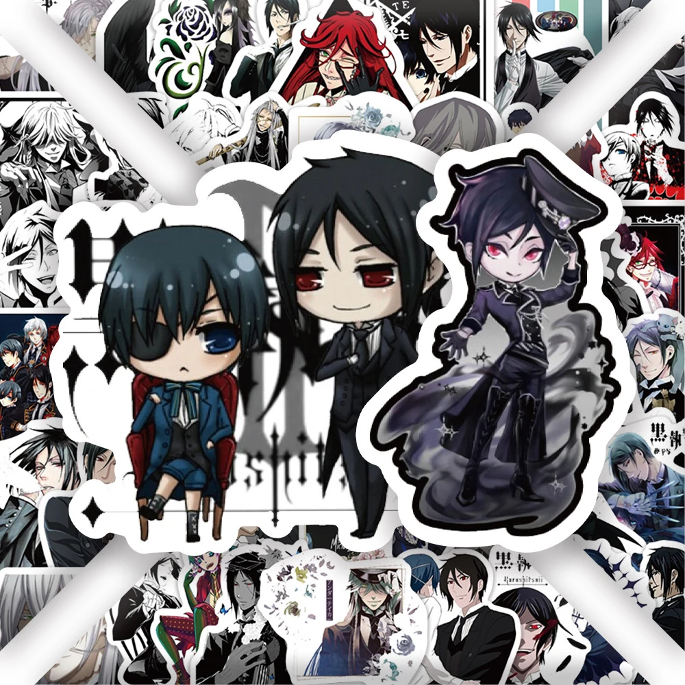 10/30/50 stücke Cartoon Black Butler Anime Aufkleber Aufkleber DIY Laptop Kühlschrank Telefon Skateboard Auto Kühle Wasserdichte Aufkleber kinder Spielzeug