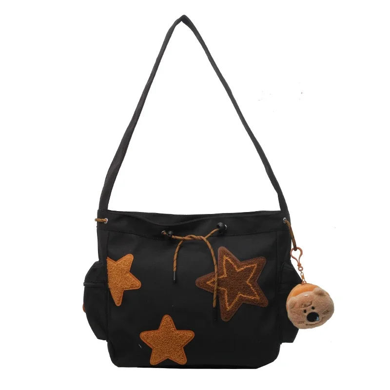 thumbnail image 1 of Bolso bandolera de nailon con cordón de gran capacidad y versátil para mujer, tendencia de moda 2024, bolso de hombro, bolsas femeninas, 1 of 5