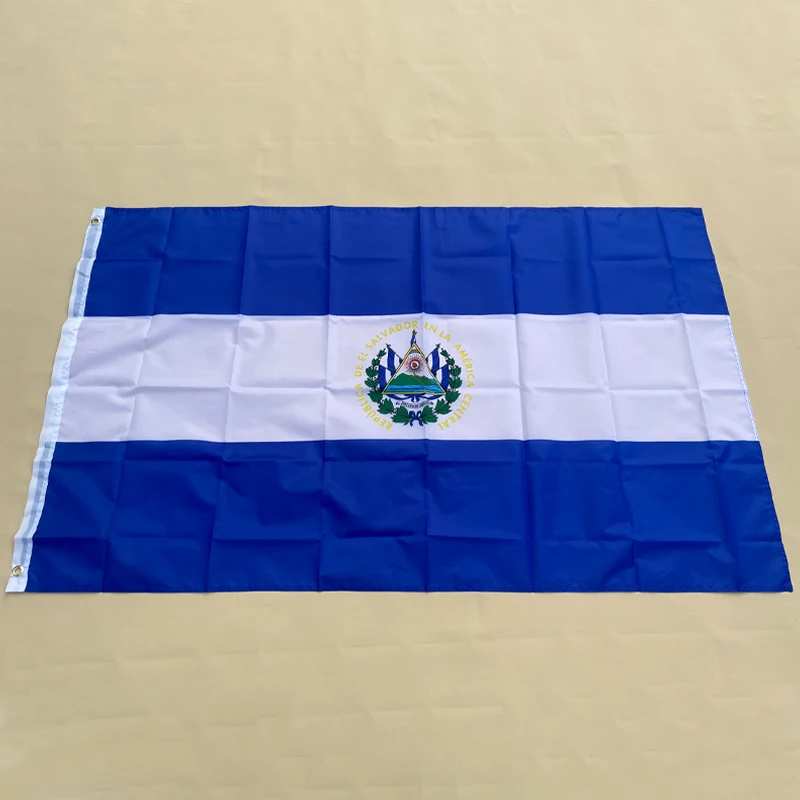 Eoodlove FLAG Salvadoran flag 90x150cm Salvadoran indoor and outdoor decoration activity polyester hanging banner