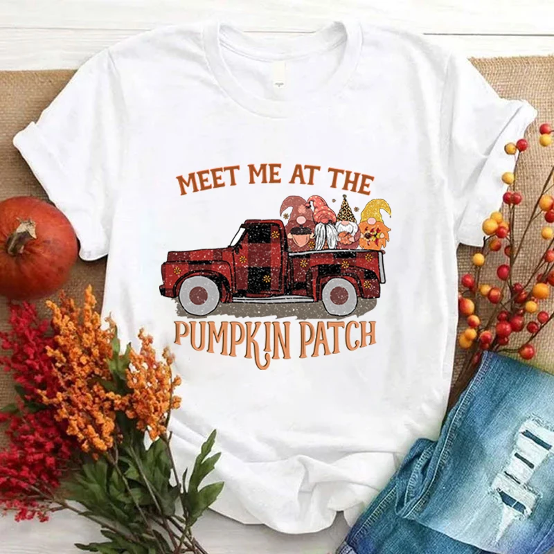 

Fall Meet Me At The Pumpkin Patch Print Short Sleeve T Shirts Men Shirts Summer Short Sleeved Male T-Shirts Comfy Soft Shirts