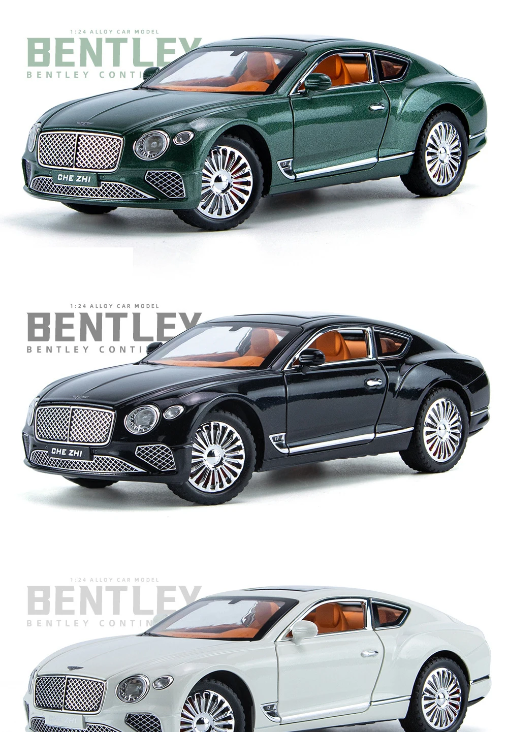 1/24 Bentley Continental GT Metal Vehicle Alloy Model Car