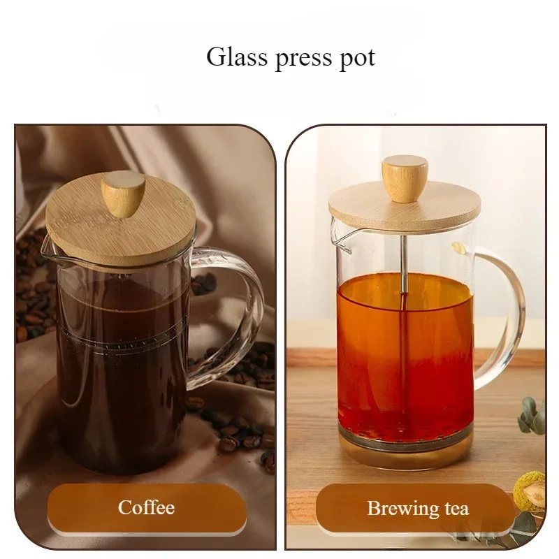 Transparent French Press Pot with Stainless Steel Coffee Percolator - Image 6